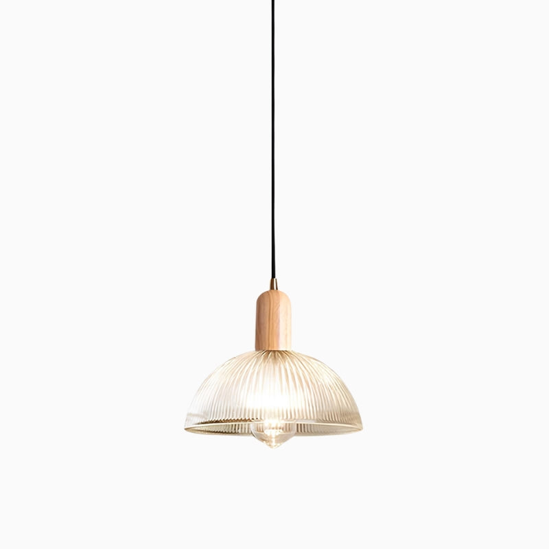 Suspension en Verre et Bois – Luminaire Nordique
