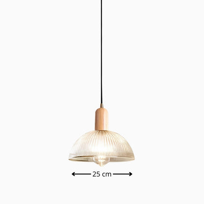 Suspension en Verre et Bois – Luminaire Nordique