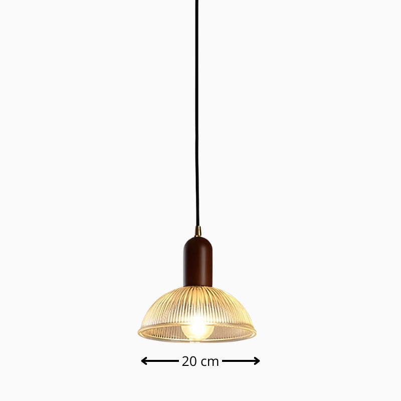 Suspension en Verre et Bois – Luminaire Nordique