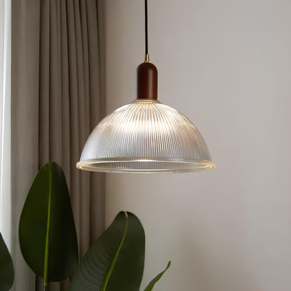 Suspension en Verre et Bois – Luminaire Nordique