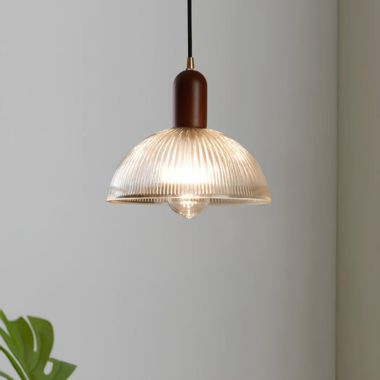 Suspension en Verre et Bois – Luminaire Nordique