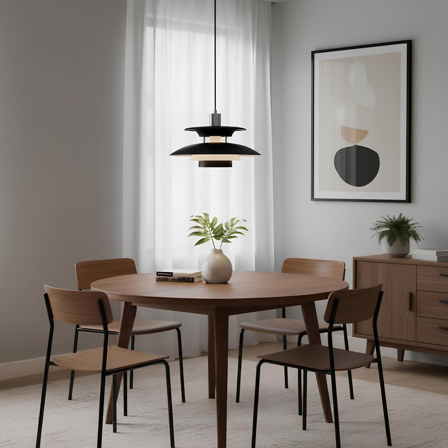 Suspension design contemporaine – élégance et lumière douce