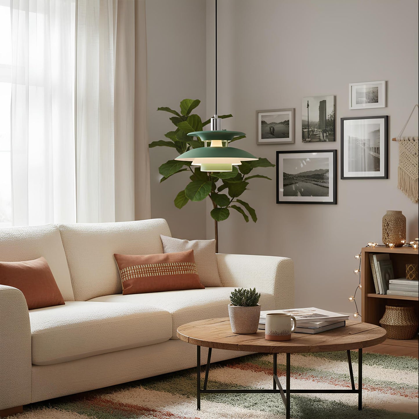 Suspension design contemporaine – élégance et lumière douce