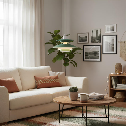 Suspension design contemporaine – élégance et lumière douce