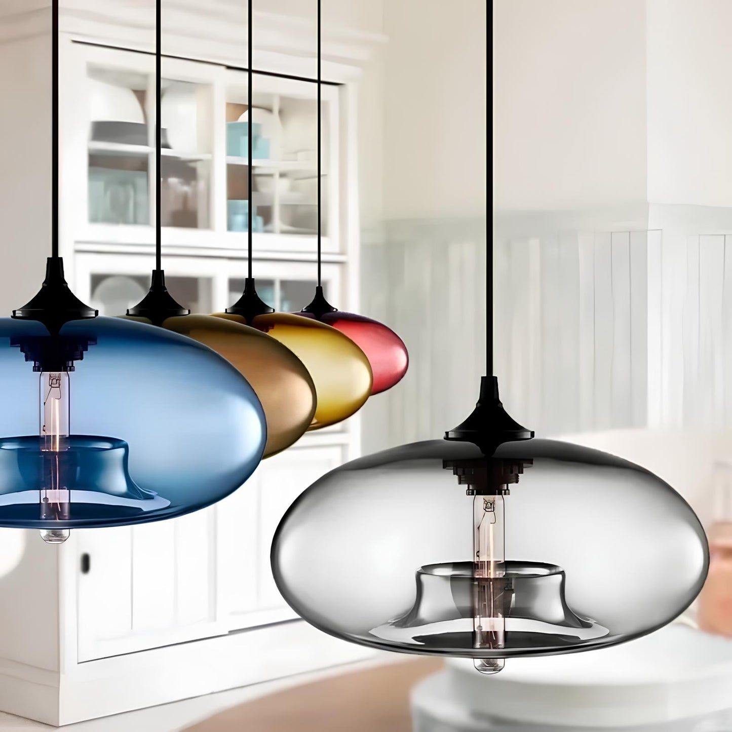 Suspension en verre soufflé style loft