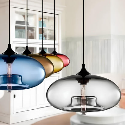 Suspension en verre soufflé style loft