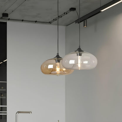 Suspension en verre soufflé style loft