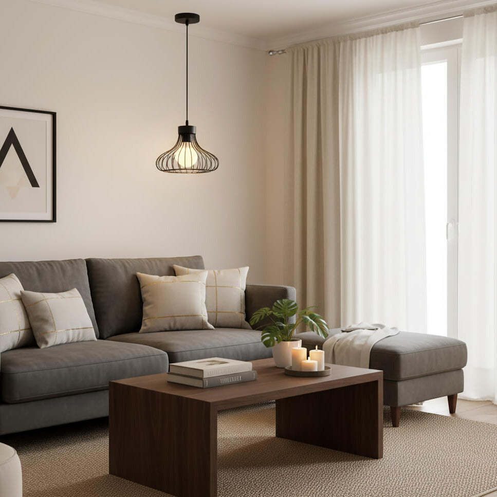 Suspension industrielle métal rétro