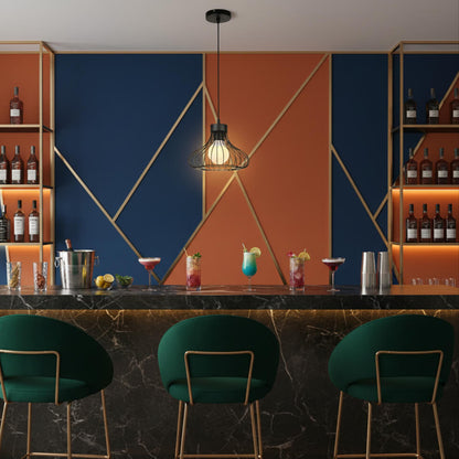 Suspension industrielle métal rétro