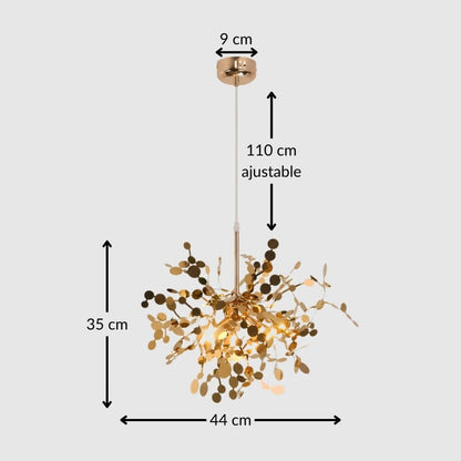 Suspension LED inox dorée ou argentée – Design moderne et raffiné