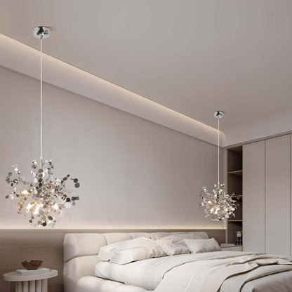 Suspension LED inox dorée ou argentée – Design moderne et raffiné