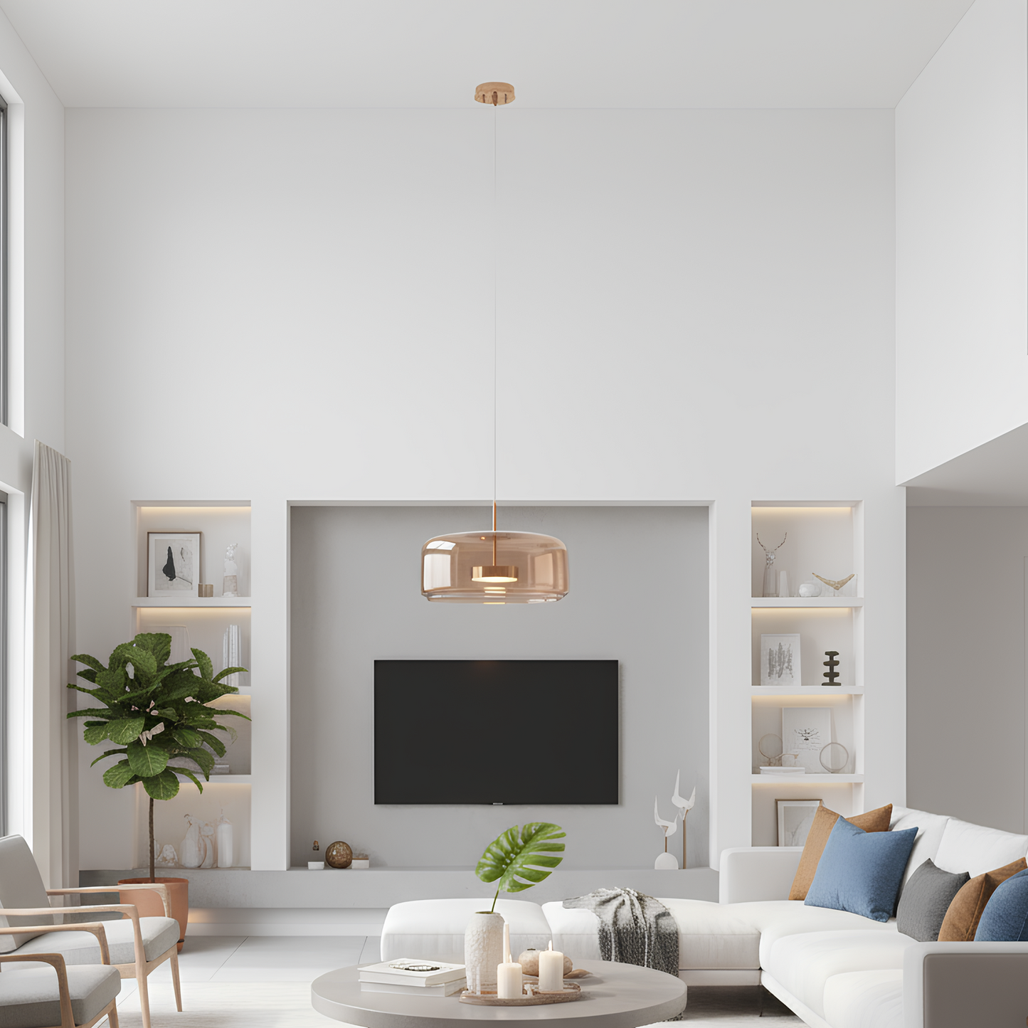 Suspension nordique en verre – Luminaire moderne