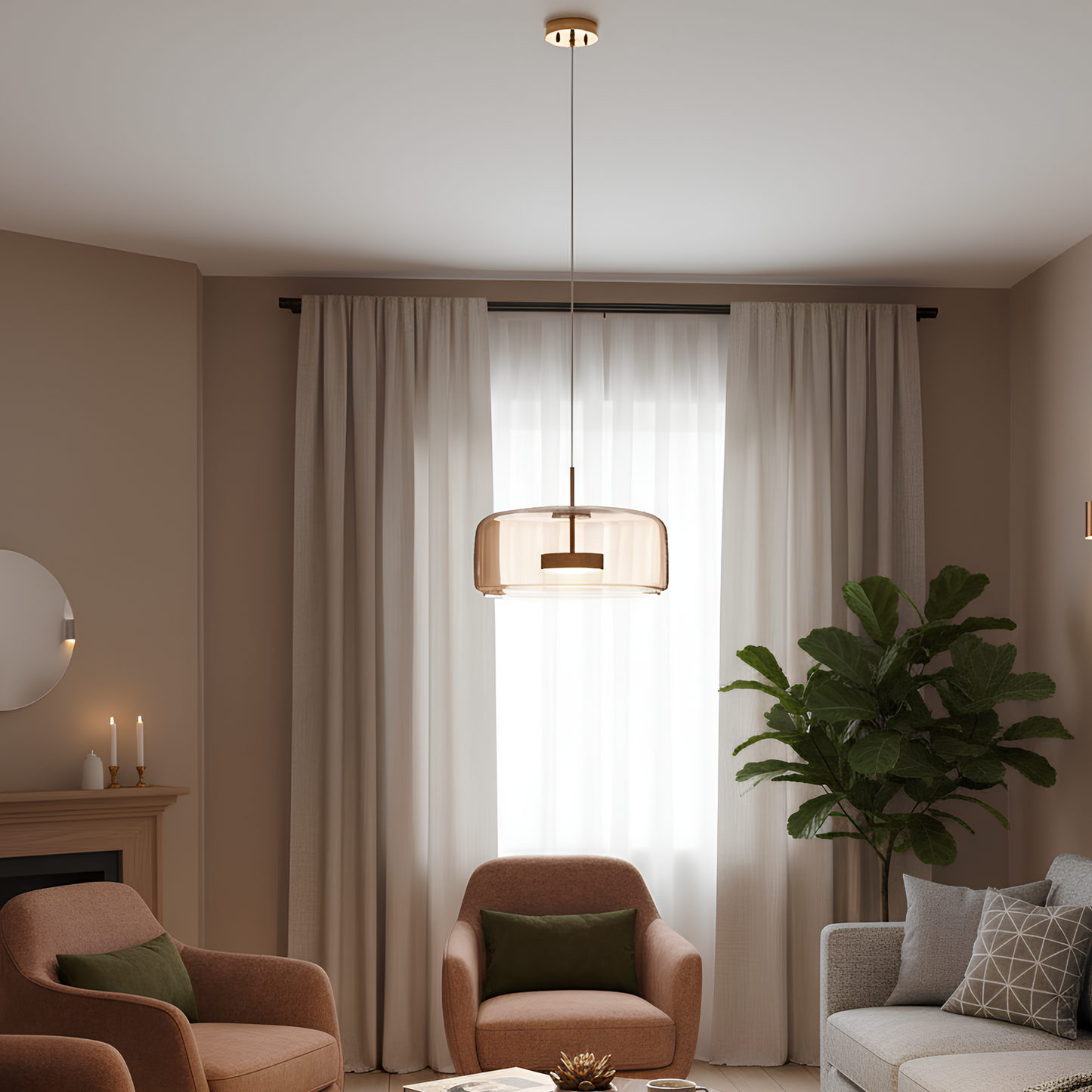 Suspension nordique en verre – Luminaire moderne