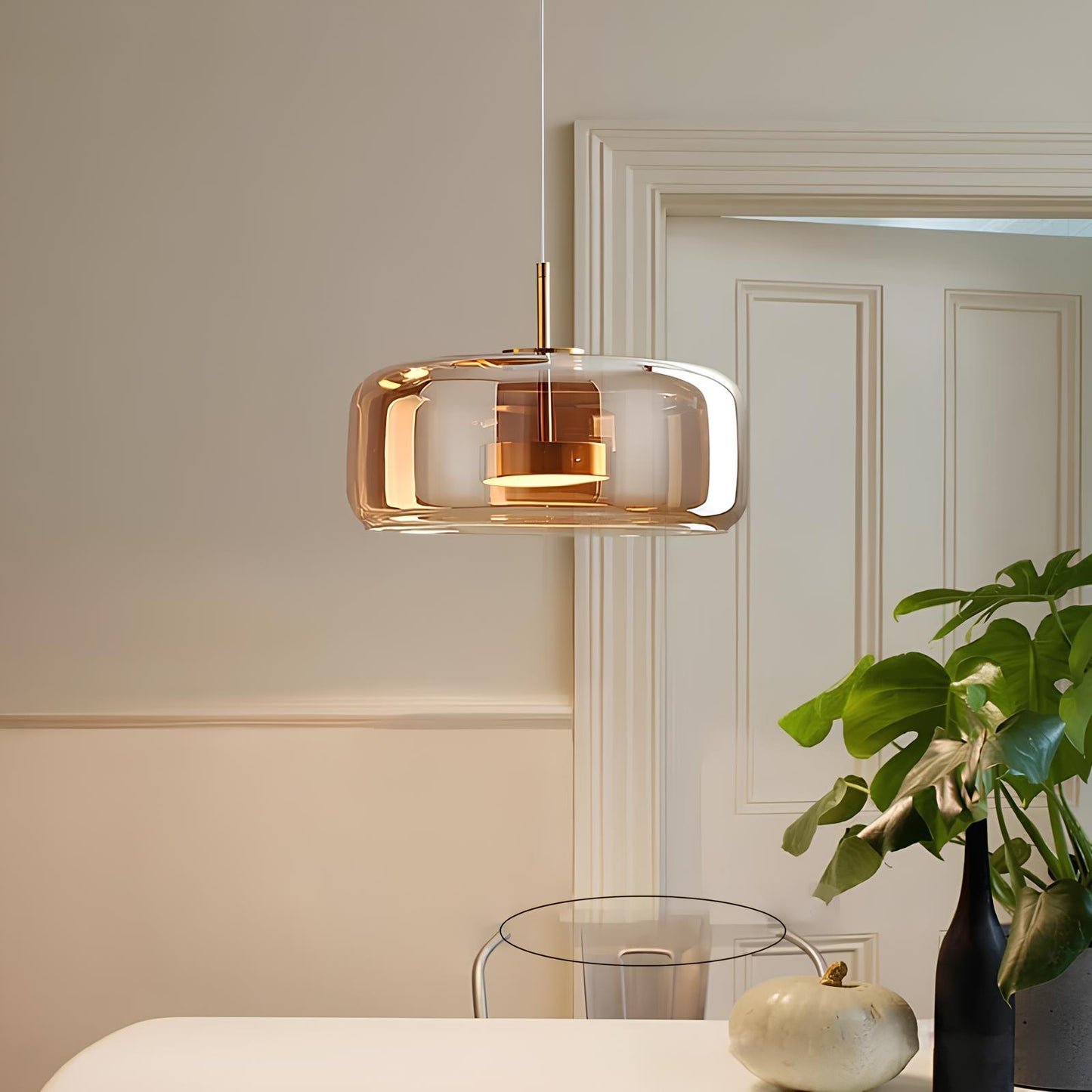 Suspension nordique en verre – Luminaire moderne