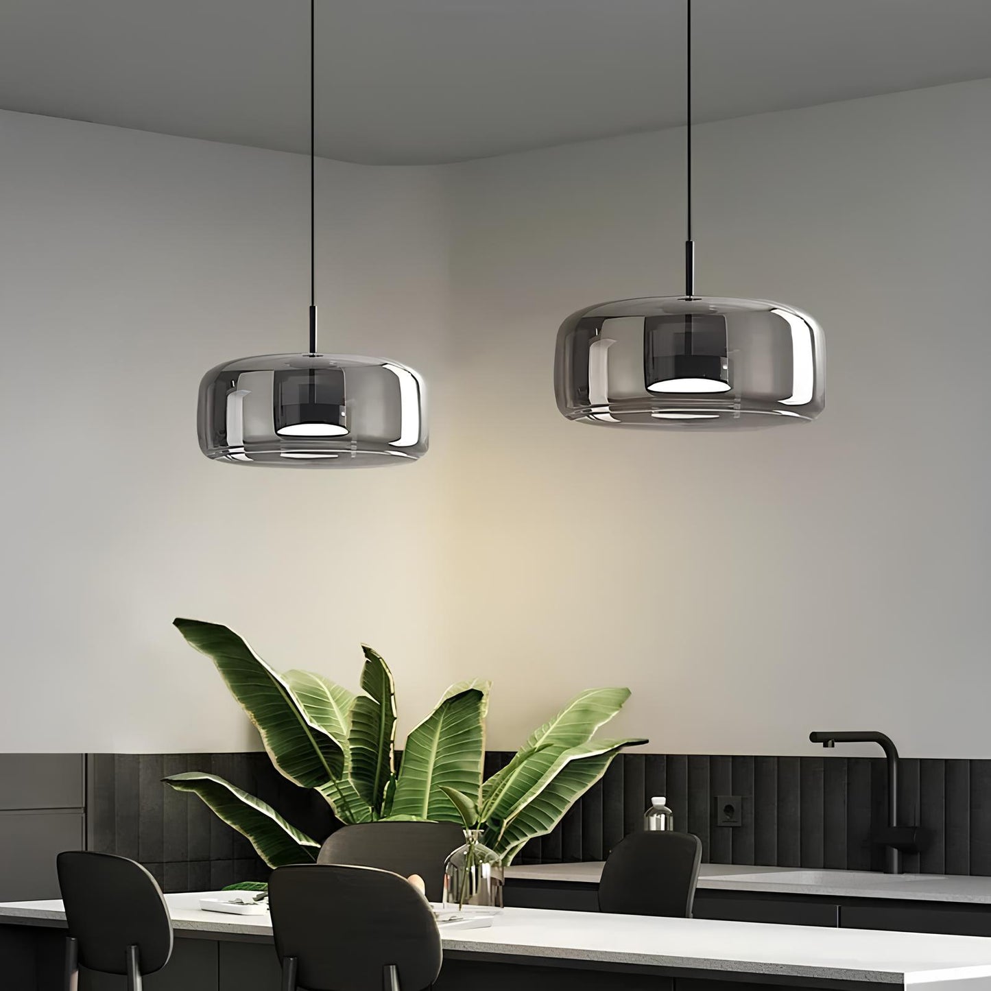 Suspension nordique en verre – Luminaire moderne
