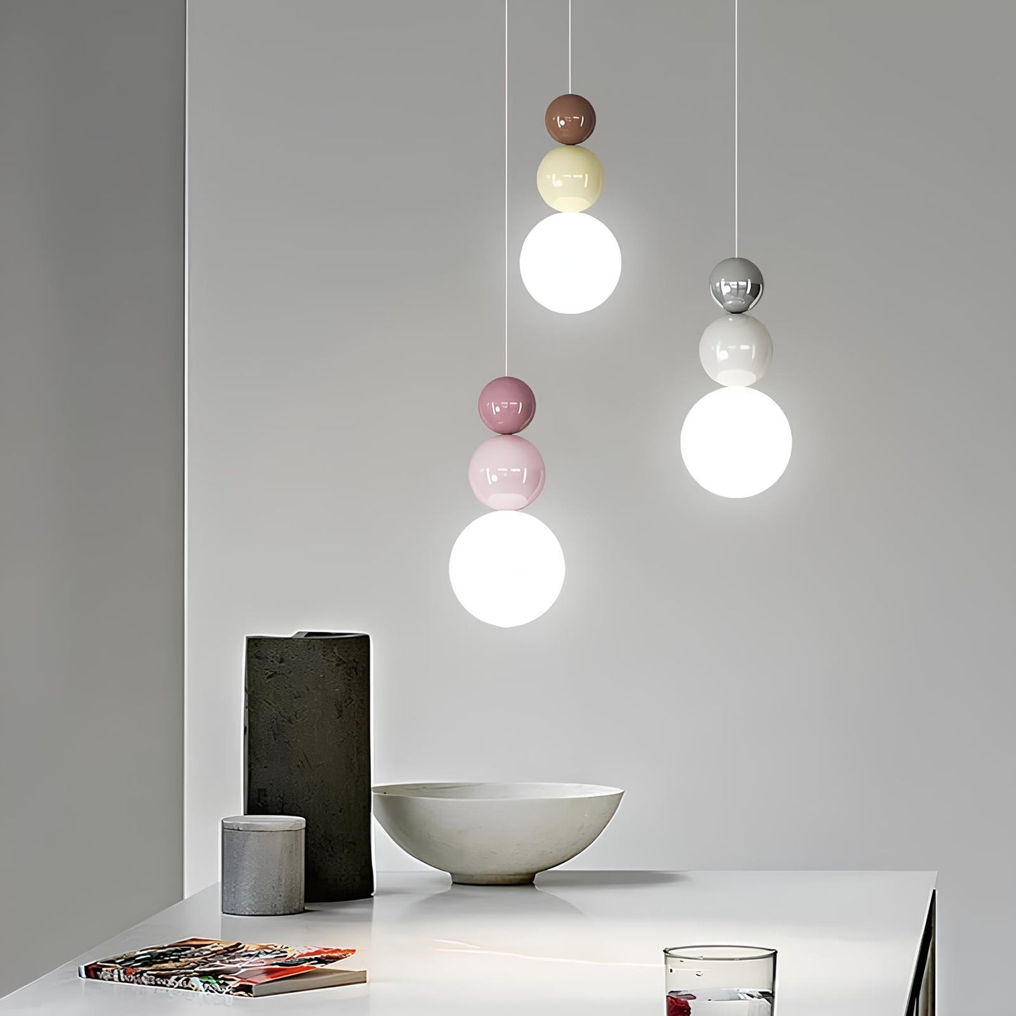 Suspension LED design nordique – Esprit Cream Style