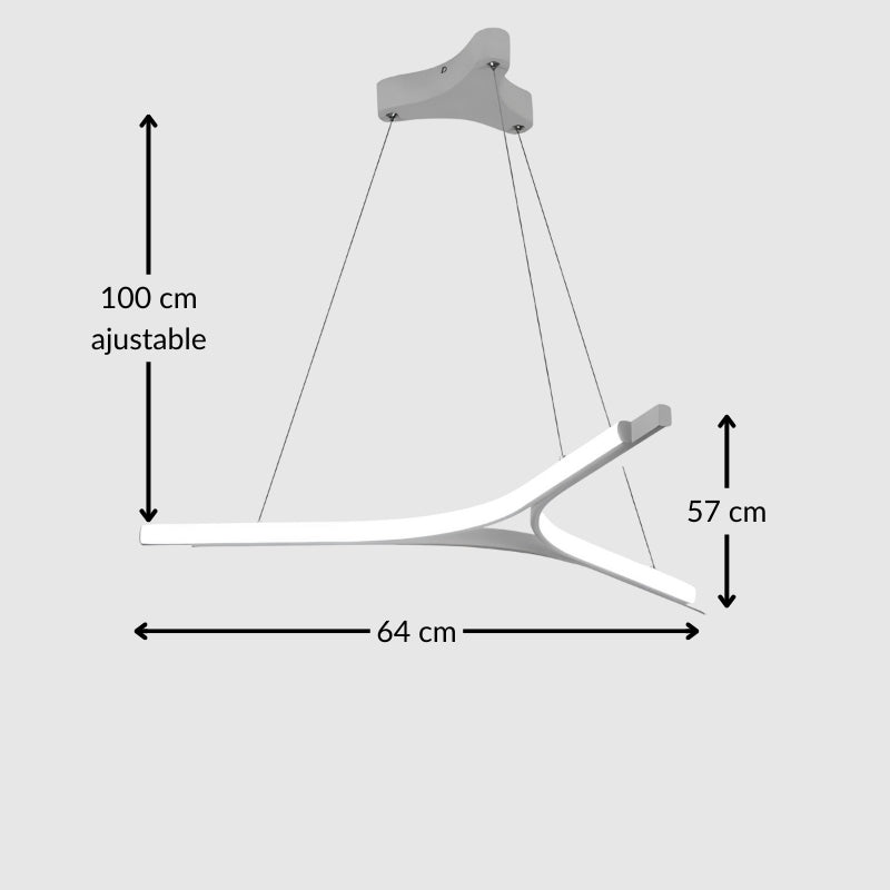 Suspension moderne blanche en métal au design géométrique