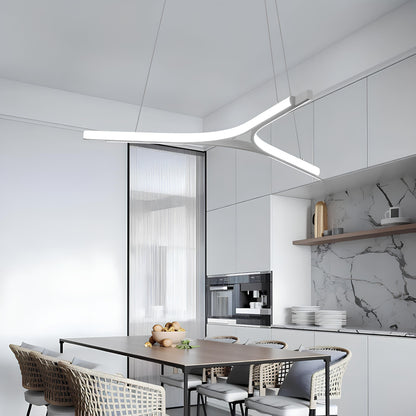 Suspension moderne blanche en métal au design géométrique