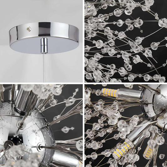 Suspension moderne effet pissenlit – design floral lumineux