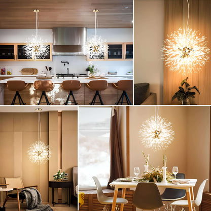 Suspension moderne effet pissenlit – design floral lumineux