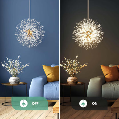 Suspension moderne effet pissenlit – design floral lumineux