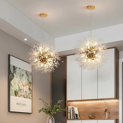 Suspension moderne effet pissenlit – design floral lumineux