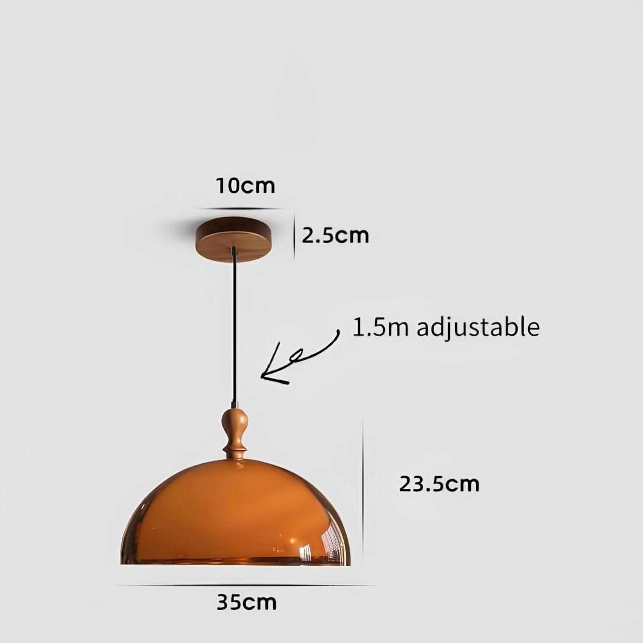 Suspension moderne en bois et acrylique