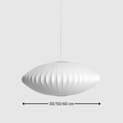 Suspension moderne en métal et soie au design bulle