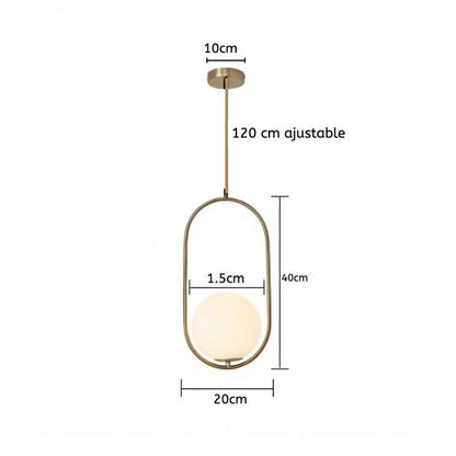 Suspension moderne en verre blanc et laiton – Élégance minimaliste