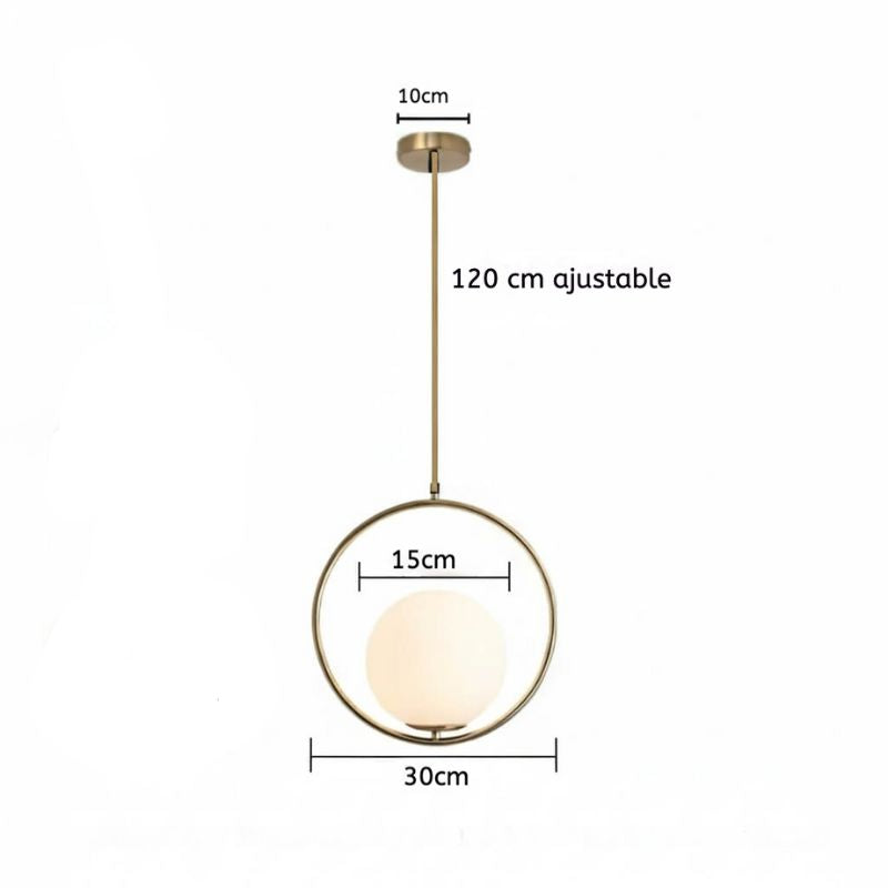 Suspension moderne en verre blanc et laiton – Élégance minimaliste