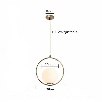 Suspension moderne en verre blanc et laiton – Élégance minimaliste