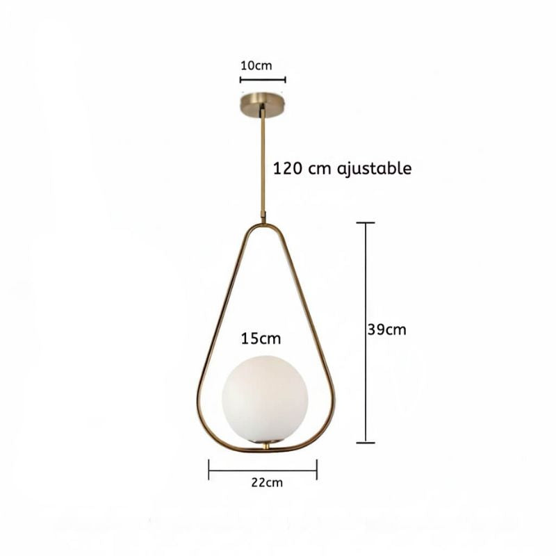 Suspension moderne en verre blanc et laiton – Élégance minimaliste