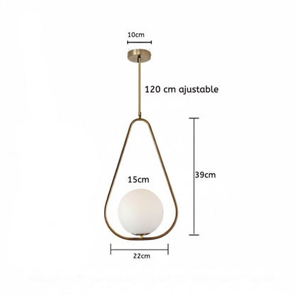 Suspension moderne en verre blanc et laiton – Élégance minimaliste