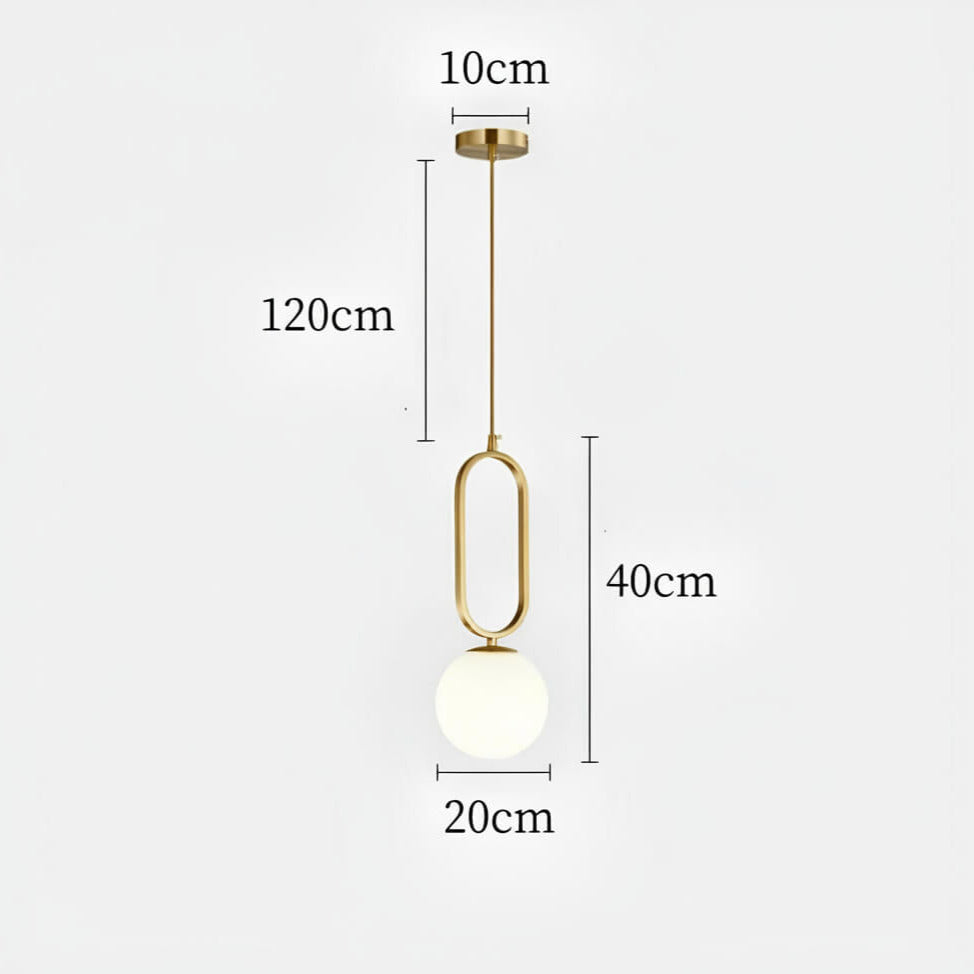 Suspension moderne en verre blanc et laiton – Élégance minimaliste