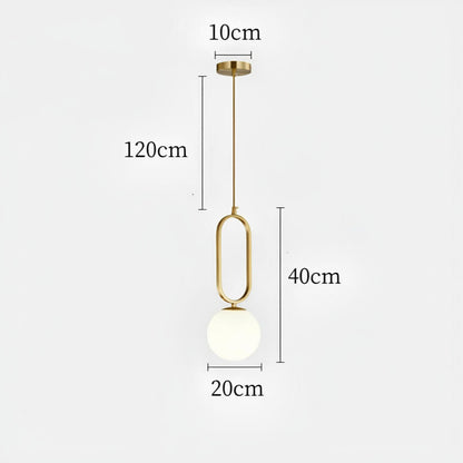 Suspension moderne en verre blanc et laiton – Élégance minimaliste