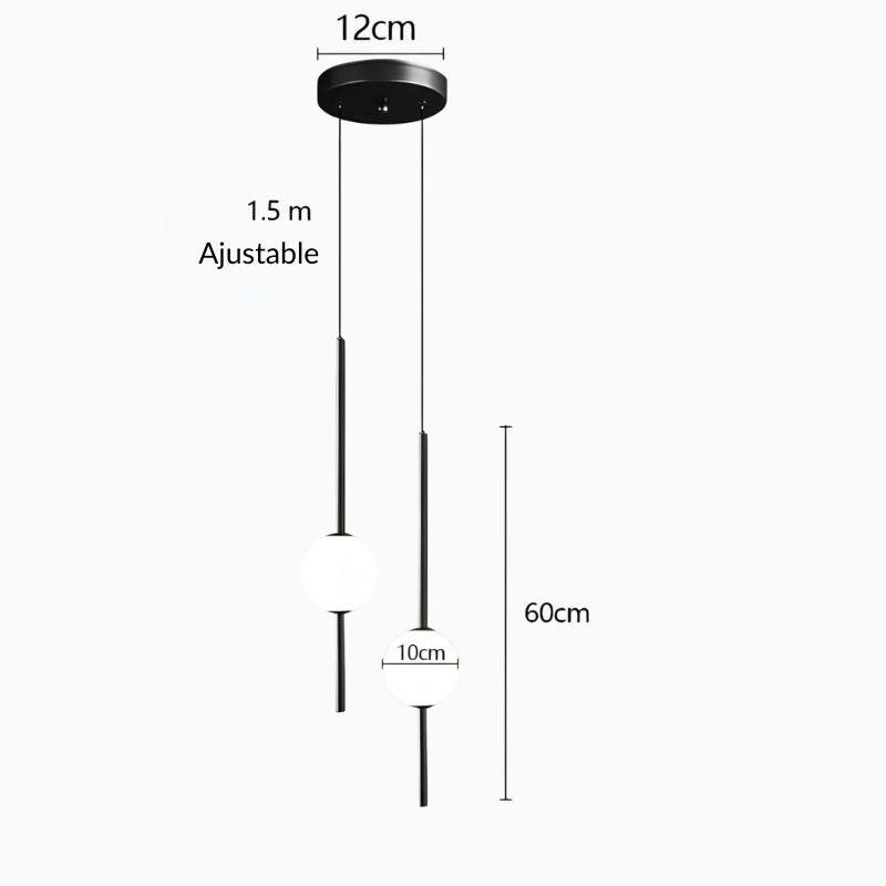 Suspension noir ou doré