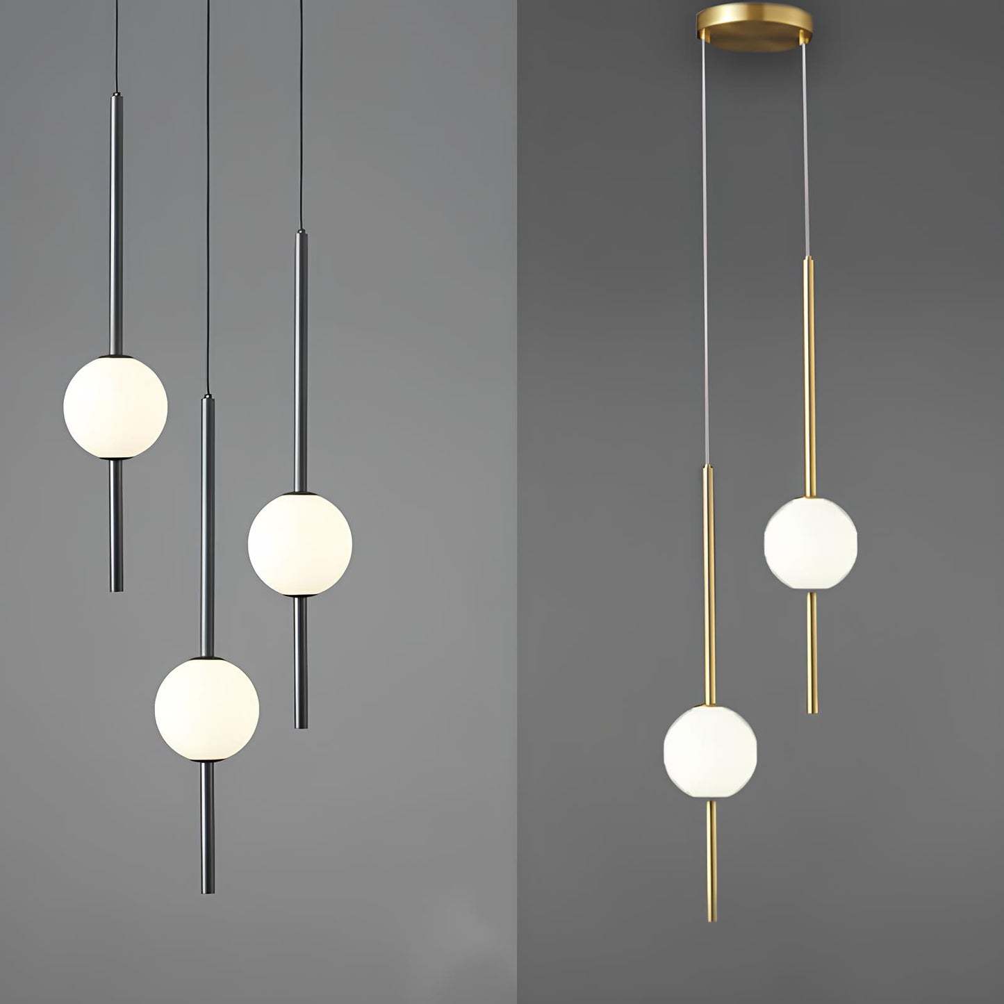 Suspension noir ou doré