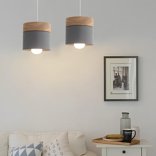 Suspension nordique en bois et couleurs pastel – Design scandinave moderne