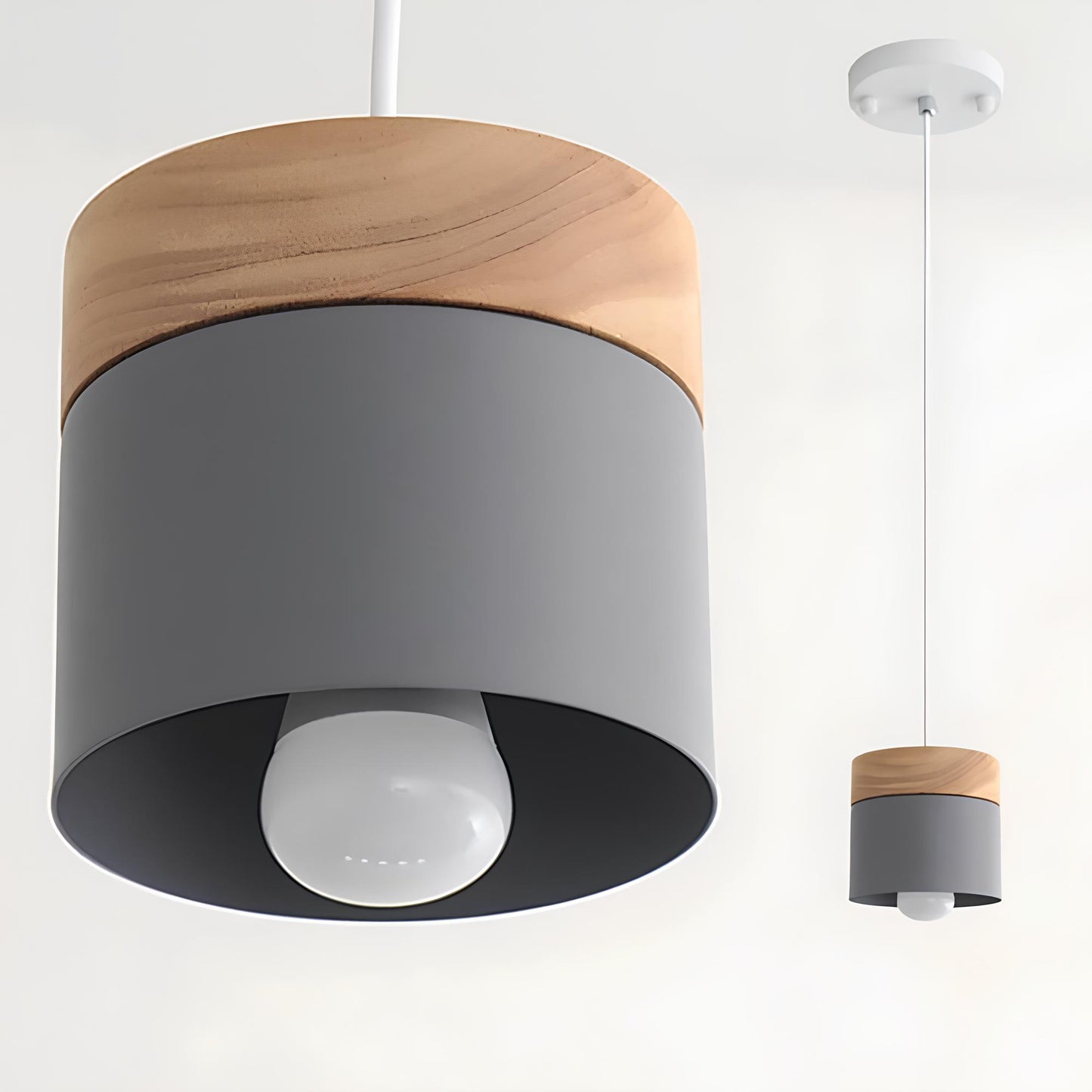 Suspension nordique en bois et couleurs pastel – Design scandinave moderne