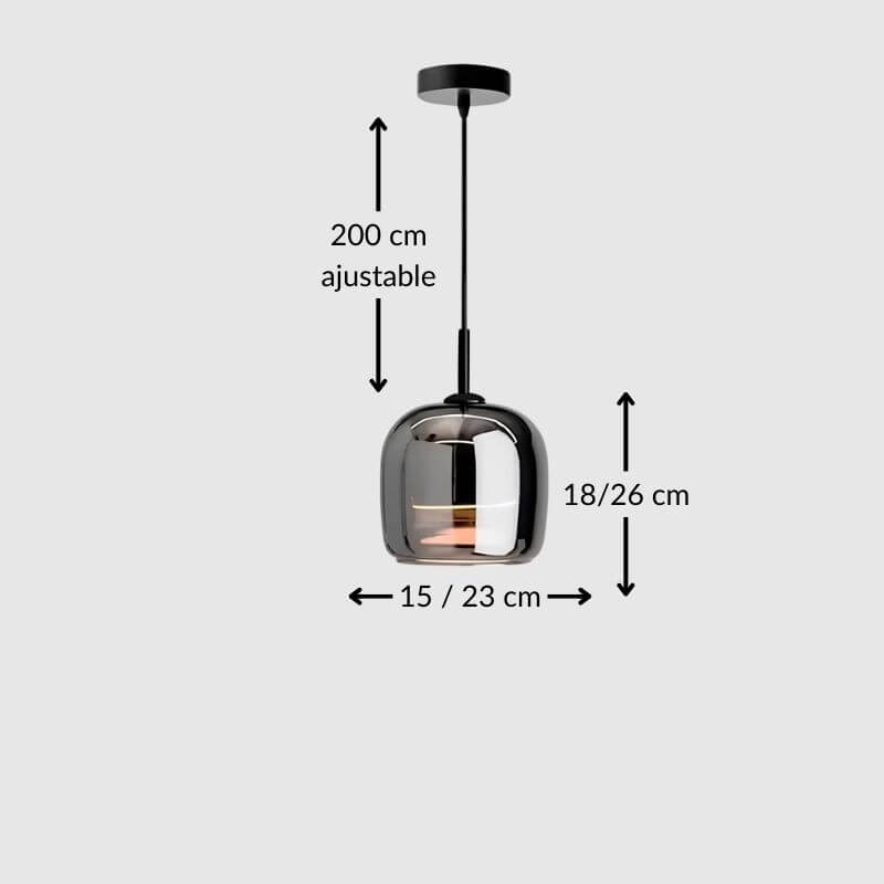 Suspension nordique en verre gris – Minimalisme et élégance contemporaine