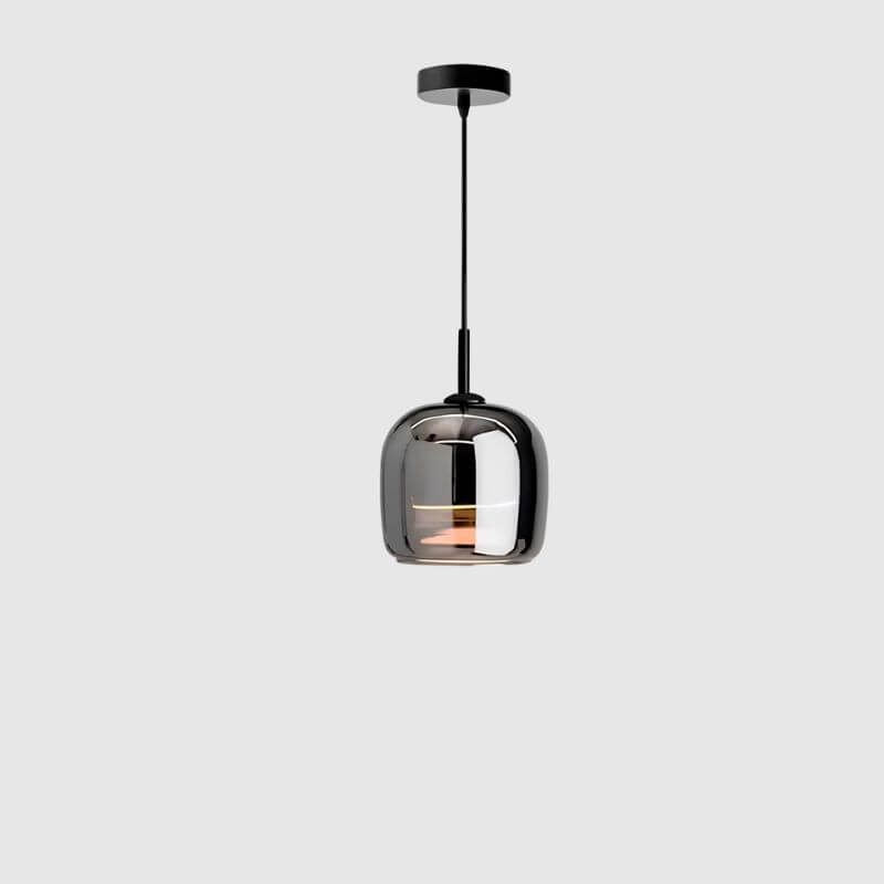 Suspension nordique en verre gris – Minimalisme et élégance contemporaine