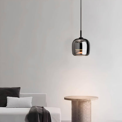 Suspension nordique en verre gris – Minimalisme et élégance contemporaine
