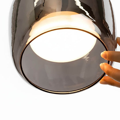 Suspension nordique en verre gris – Minimalisme et élégance contemporaine