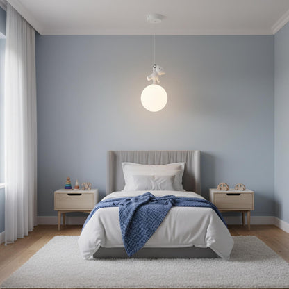 Suspension ourson blanc – Lampe décorative pour chambre d’enfant