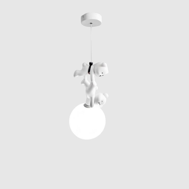 Suspension ourson blanc – Lampe décorative pour chambre d’enfant