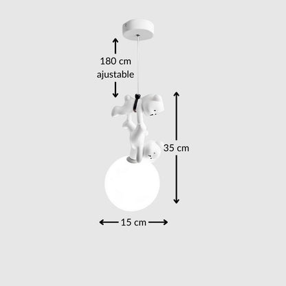 Suspension ourson blanc – Lampe décorative pour chambre d’enfant