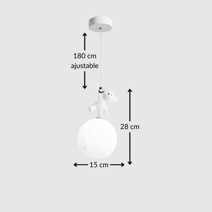 Suspension ourson blanc – Lampe décorative pour chambre d’enfant