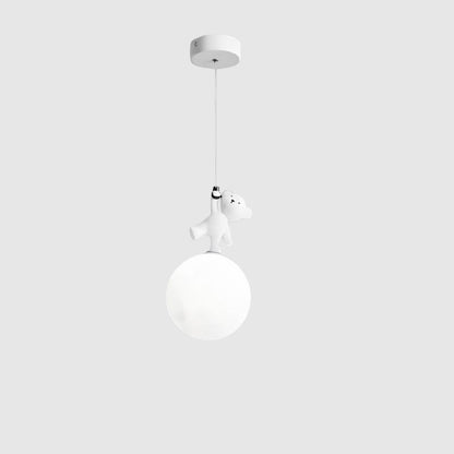 Suspension ourson blanc – Lampe décorative pour chambre d’enfant