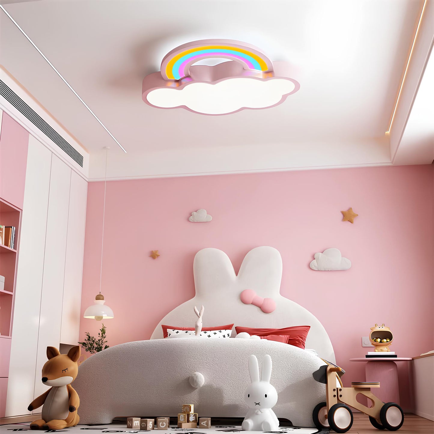 Suspension plafond enfant – Nuage et arc-en-ciel décoratif