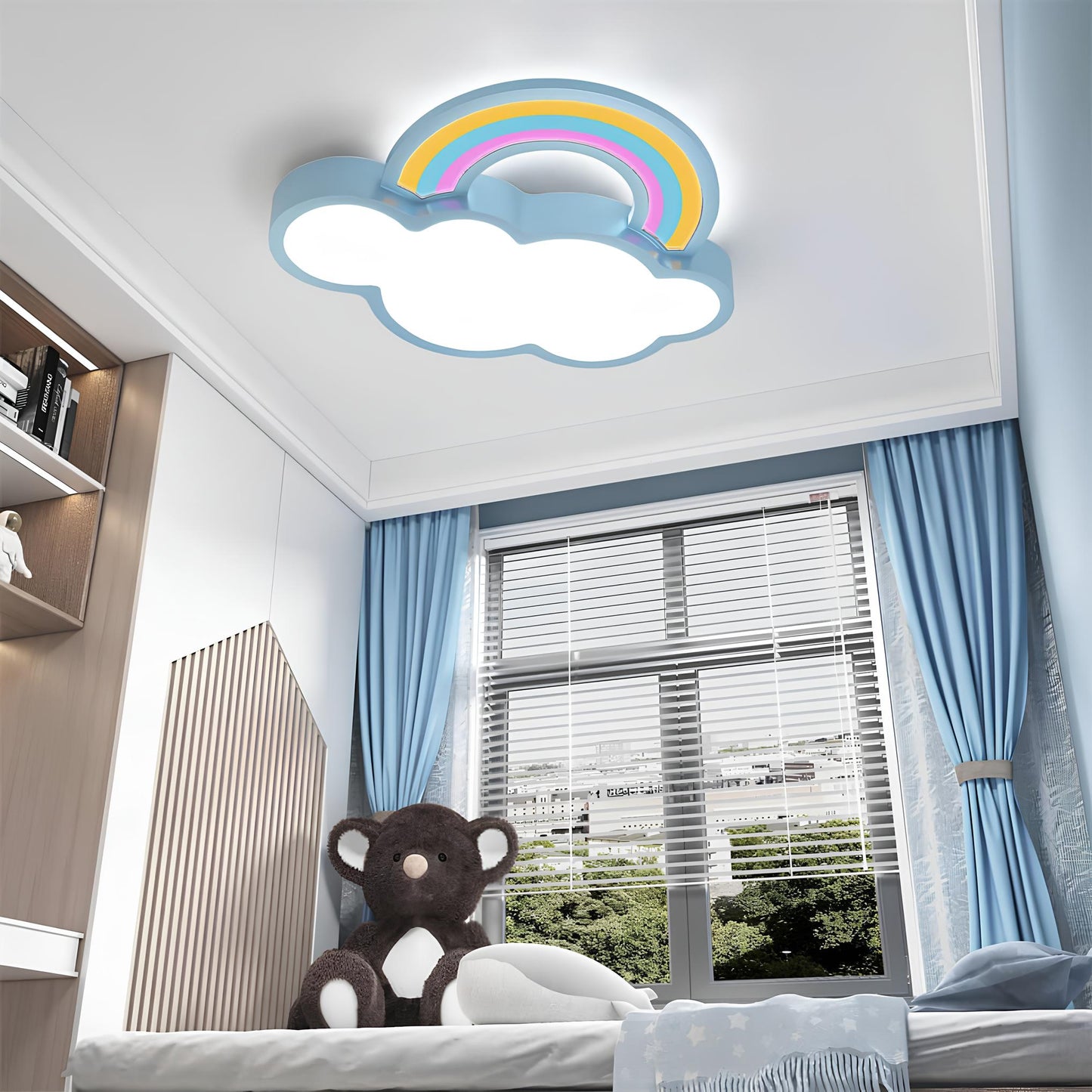 Suspension plafond enfant – Nuage et arc-en-ciel décoratif